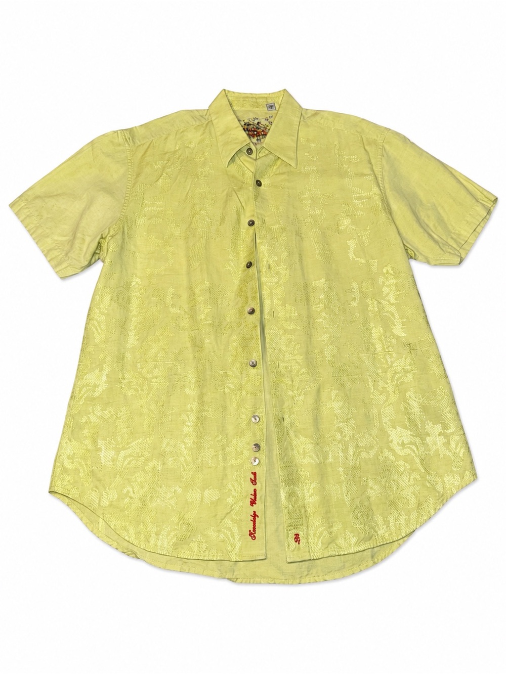 Robert Graham Light Lime Short-Sleeve Button-Down Shirt
